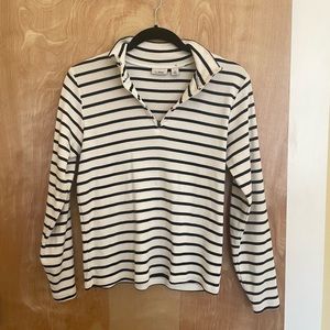 LL bean striped zip-up sweater, size S